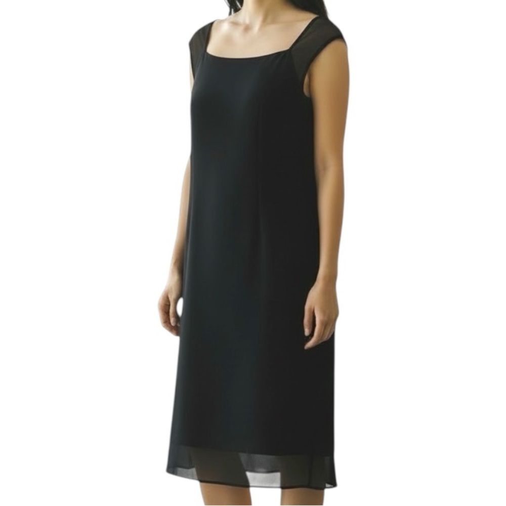 Vivienne Tam Embellished Slip Dress Black Cap Sleeve LBD Vintage Y2K Size 2
